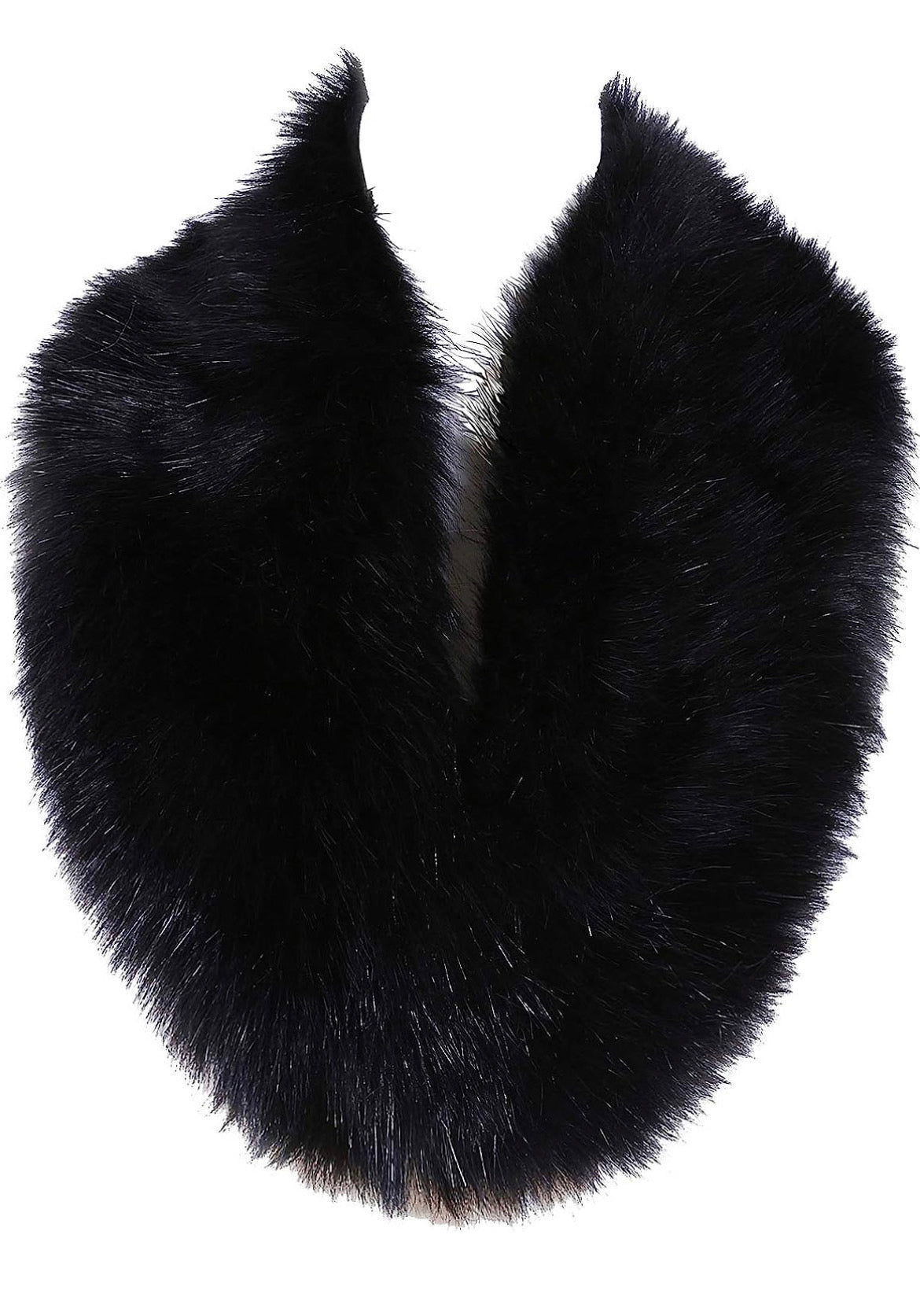 Black faux fur shawl