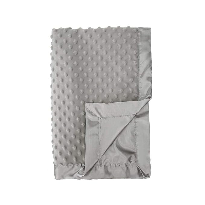 Gray Minky Dot Baby Blanket