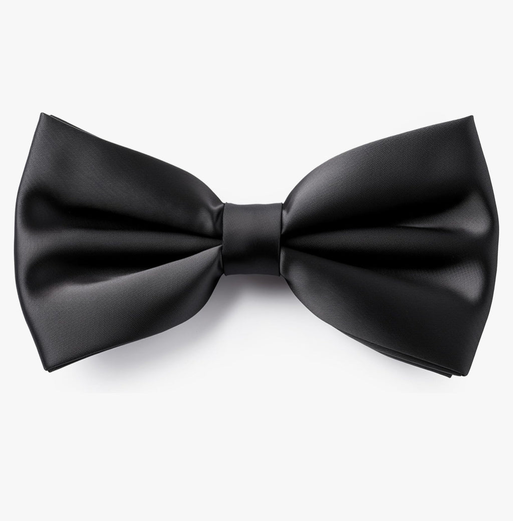 black silky bowtie