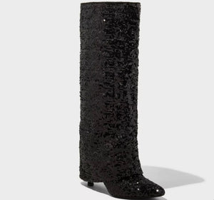 Sequin Tall Boots