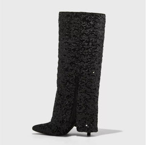 Sequin Tall Boots
